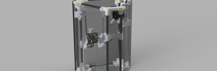 Der Backpack mini Delta 3D Drucker - Gesamt Konzept V44